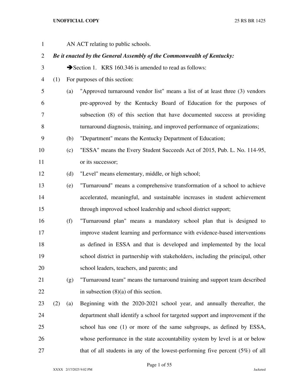 Kentucky Education Department updates high school graduation requirements and assessment policies