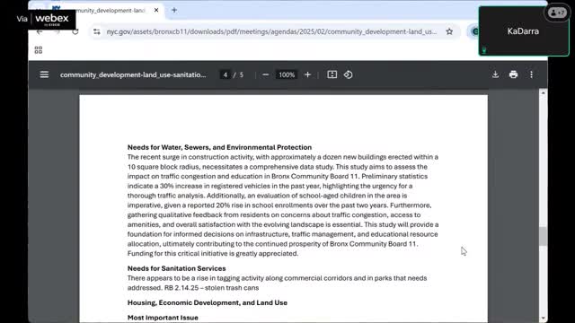 Residents tell board sanitation complaints persist despite 311 requests; district boundaries cited