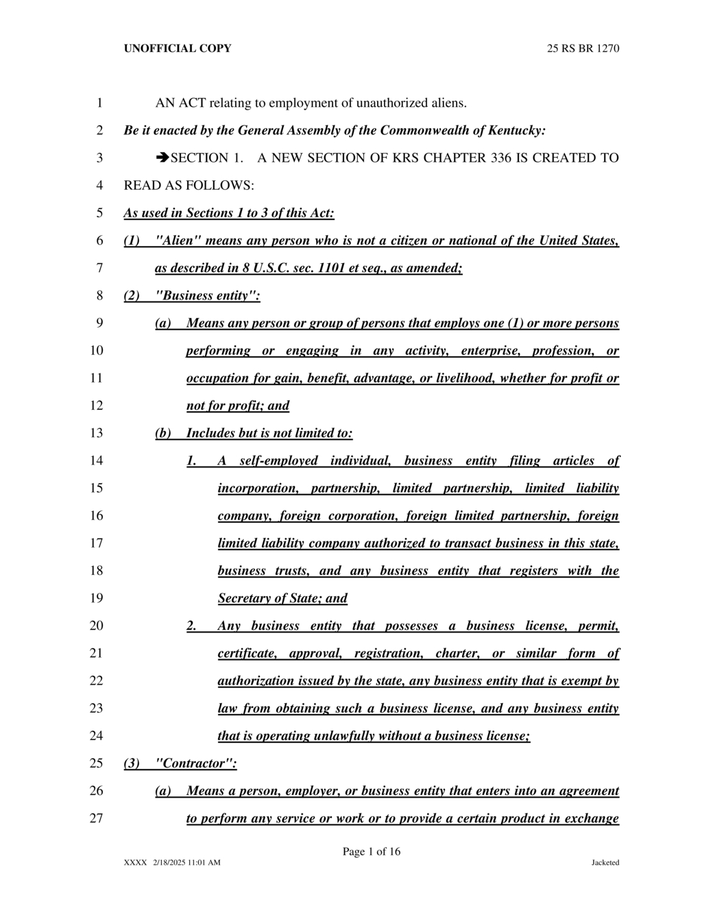 Kentucky mandates E-Verify for employers to combat unauthorized employment