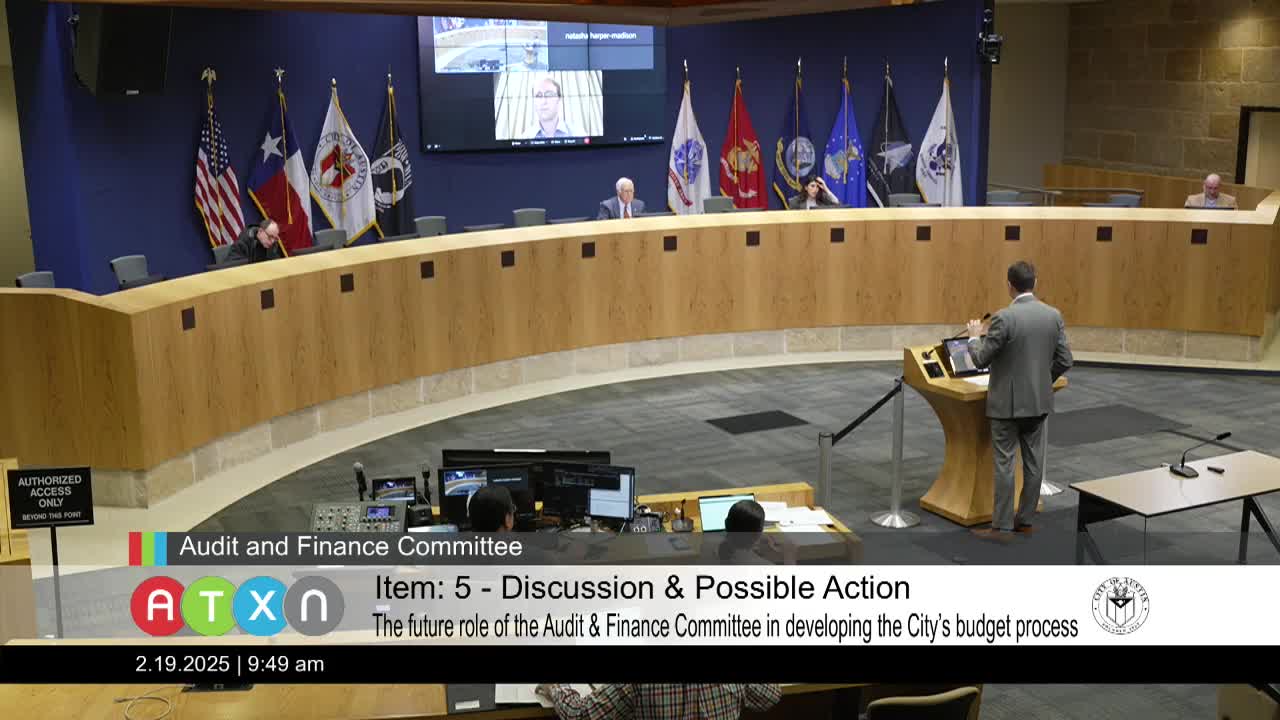 Audit & Finance Committee outlines year-long finance work plan; ARPA cliff, revenue cap and tax-rate strategy expected topics