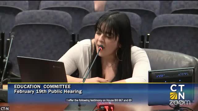 Maria Reyes urges fair funding for family childcare at Connecticut Education Committee hearing