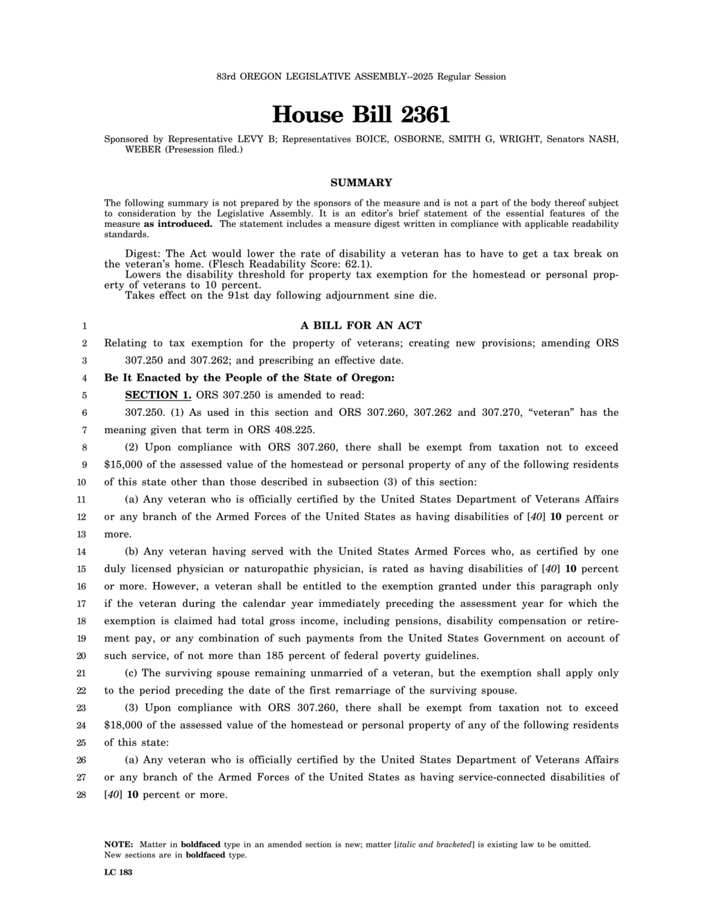 Oregon lawmakers amend veterans property tax exemption rules for 2026