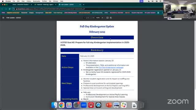 Unionville‑Chadds Ford reports early full‑day kindergarten registrations, staffing plans and PD