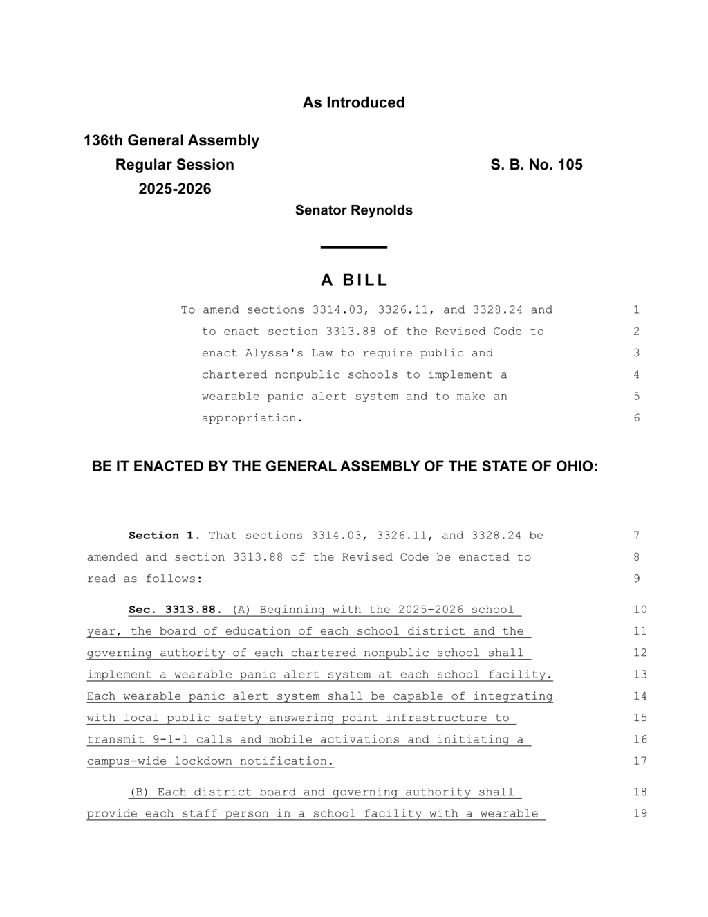 Ohio legislature enacts Alyssa's Law for education funding accountability