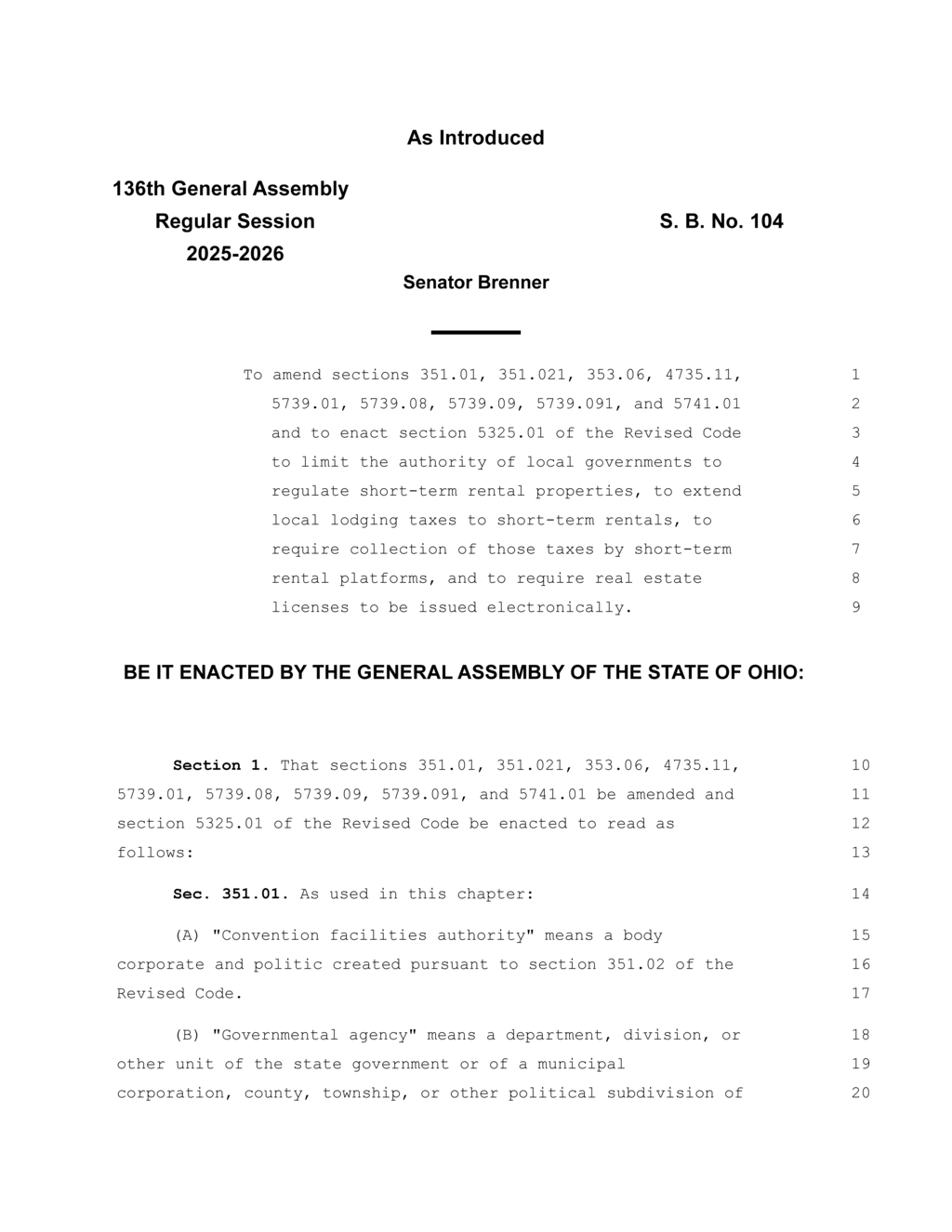 Ohio bill requires short-term rental platforms to collect lodging tax