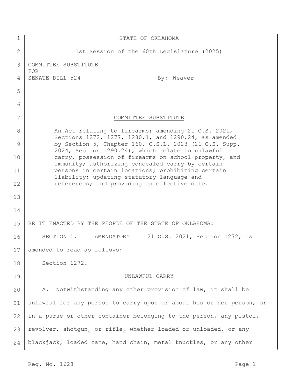 Oklahoma law permits concealed carry in municipal parks and zoos