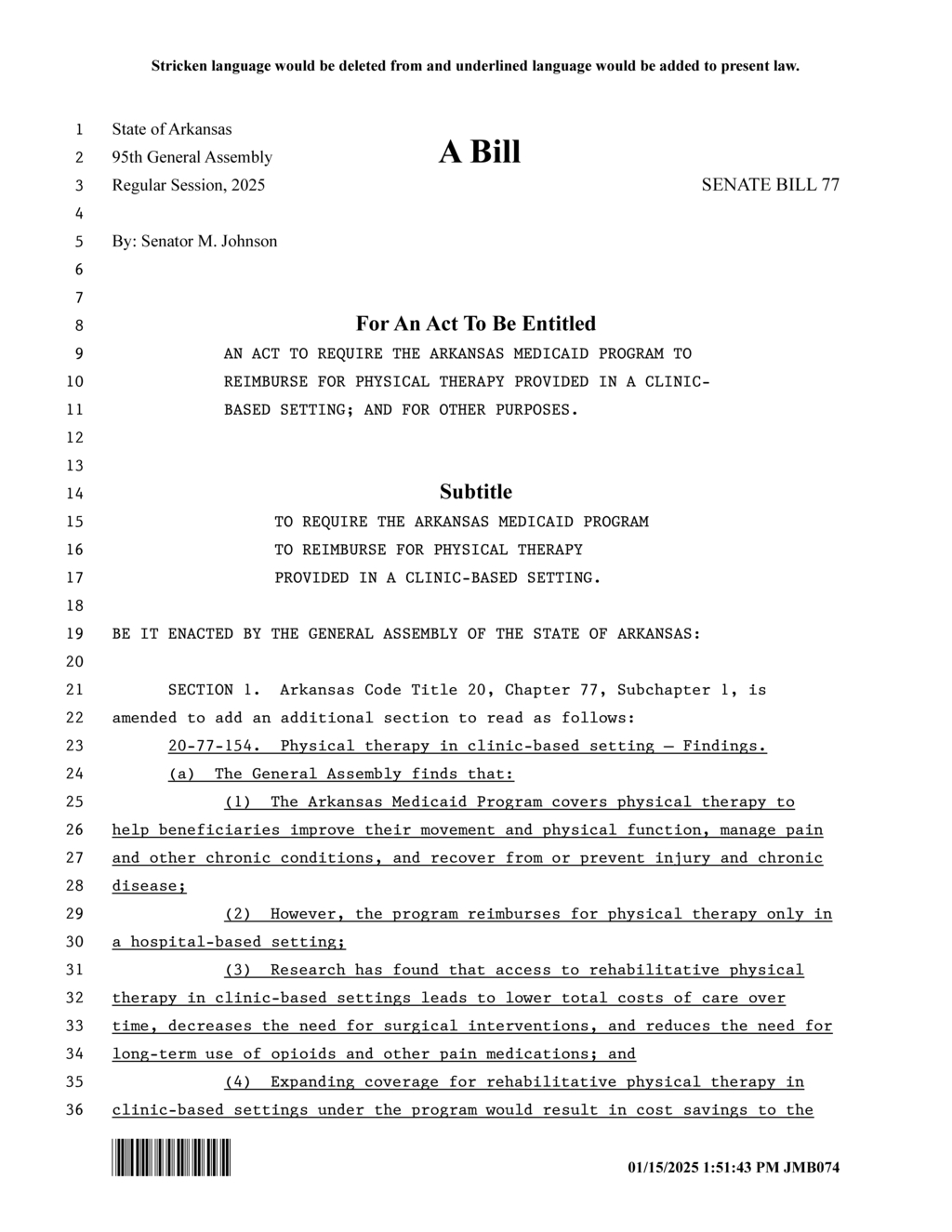 Arkansas Medicaid Program expands coverage for clinic-based physical therapy services