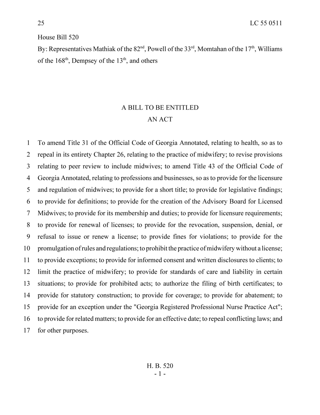 Georgia enacts midwifery exception in nurse practice law