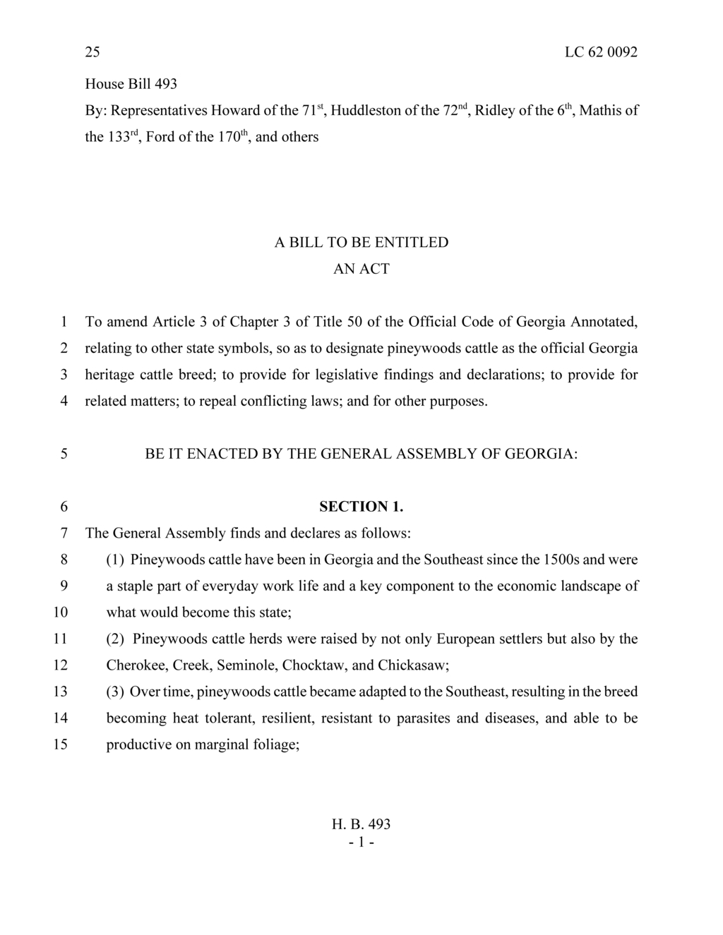 Georgia House bill designates pineywoods cattle as official heritage breed