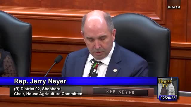 Michigan House Agriculture Committee adopts rules, sets weekly meeting time