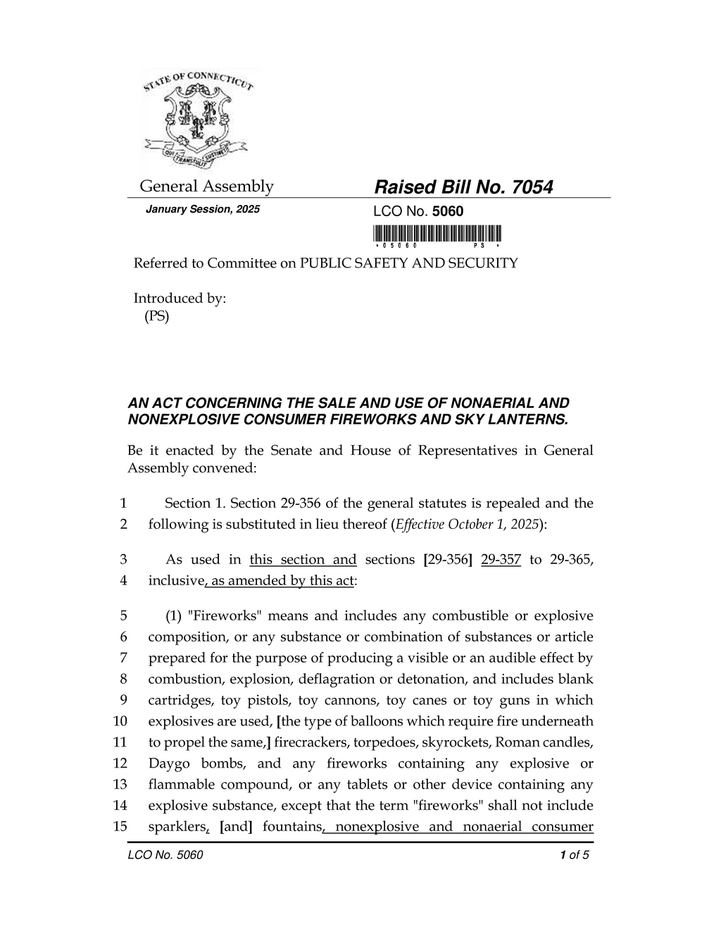 Connecticut legislature proposes consumer fireworks sale and usage by October 2025
