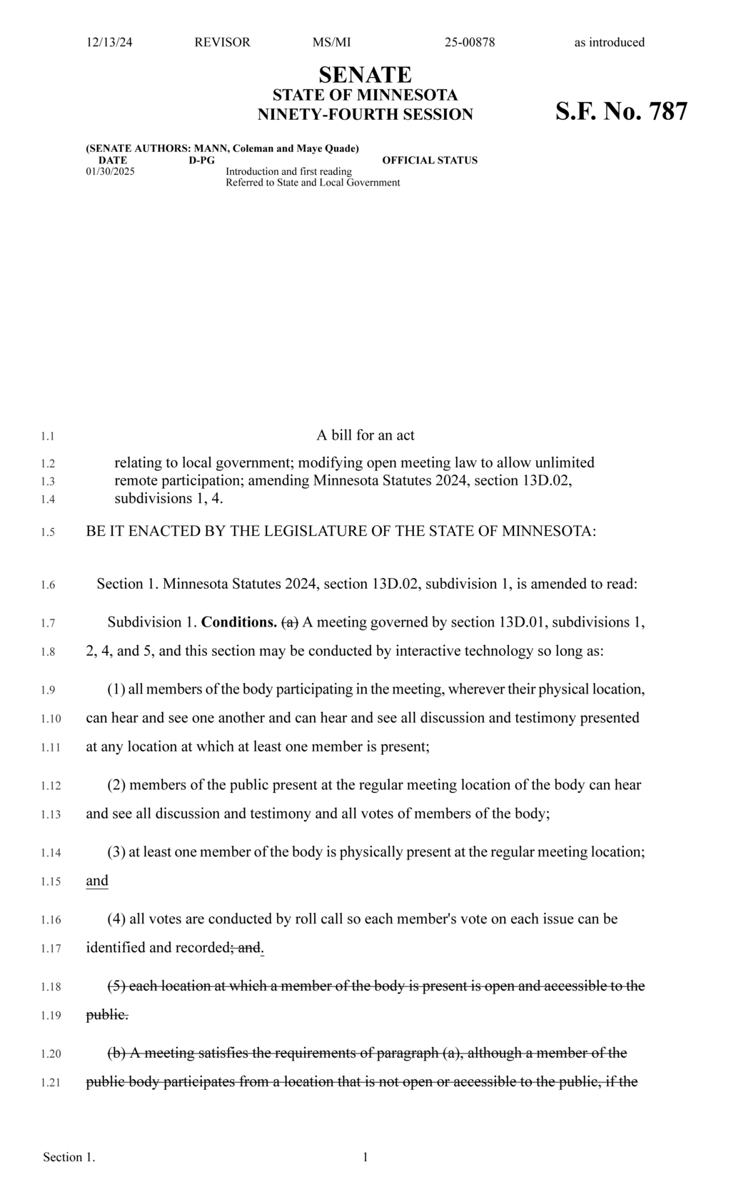 Minnesota legislators amend open meeting law for remote participation flexibility