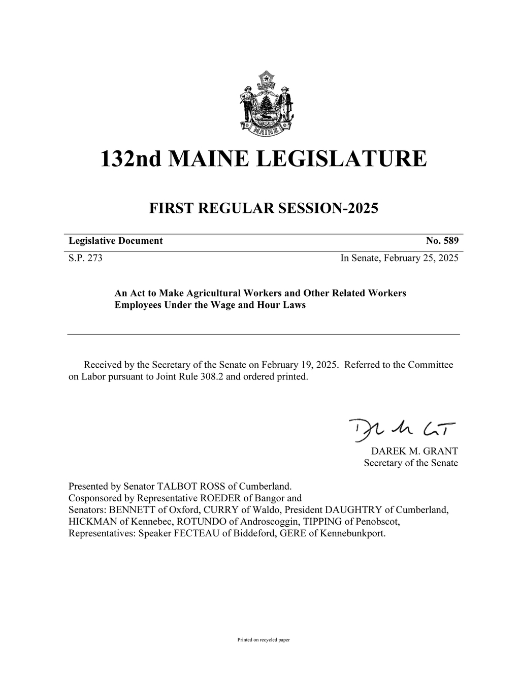 Maine enacts new overtime rules for agricultural workers effective January 2026