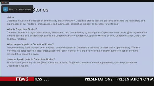 Mayor Chow launches Cupertino Stories initiative to capture local history and community impact