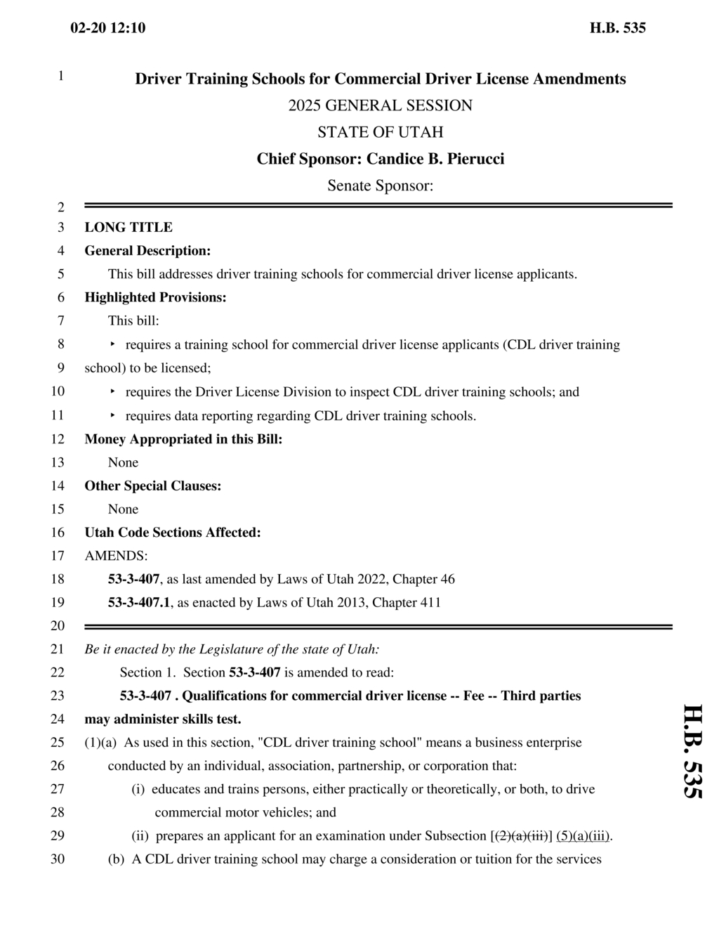 Utah amends commercial driver test rules for third party testers and examiners