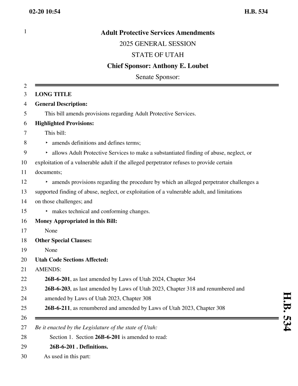Legislators discuss protections for vulnerable adults in H.B. 534 amendments