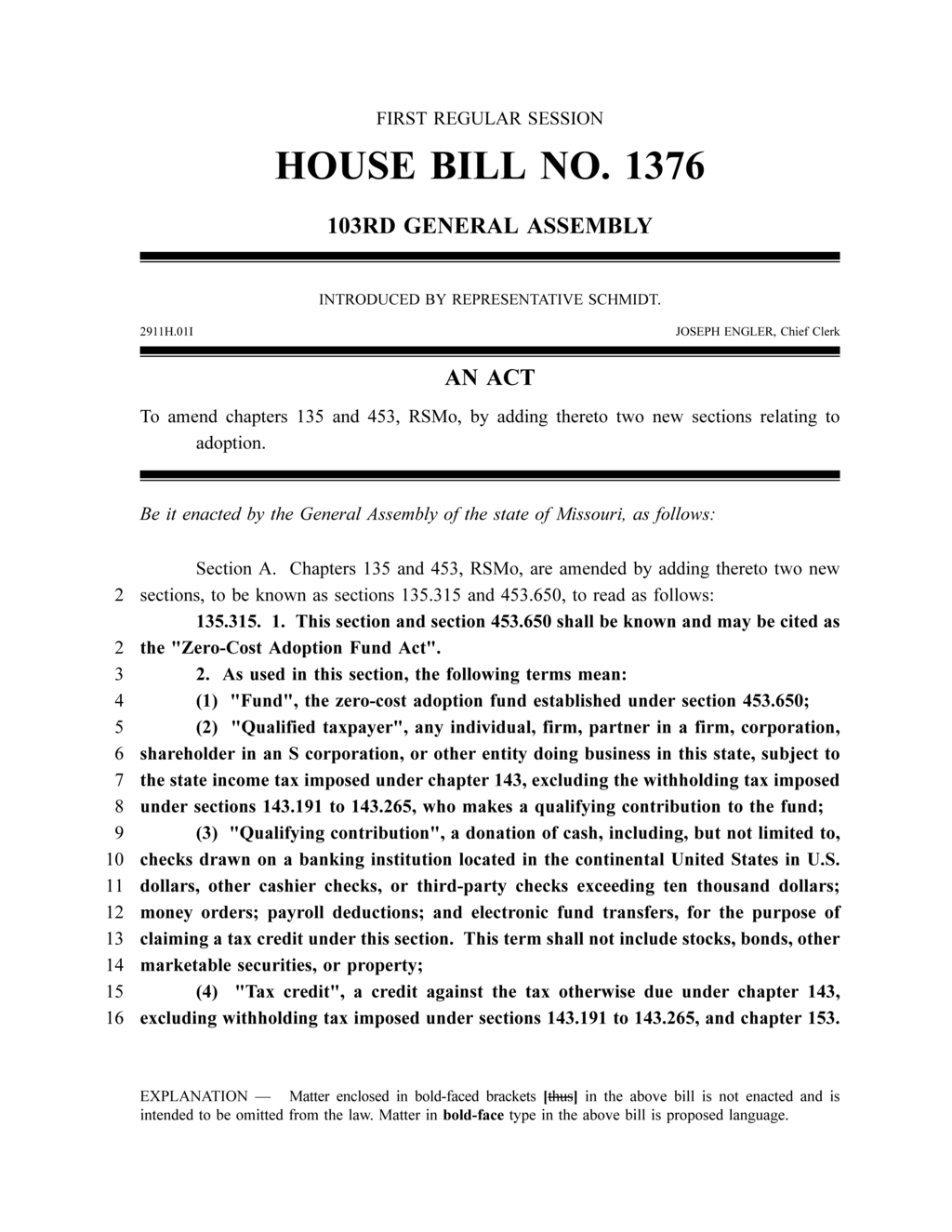 Missouri establishes Zero-Cost Adoption Fund for nonrecurring adoption expenses