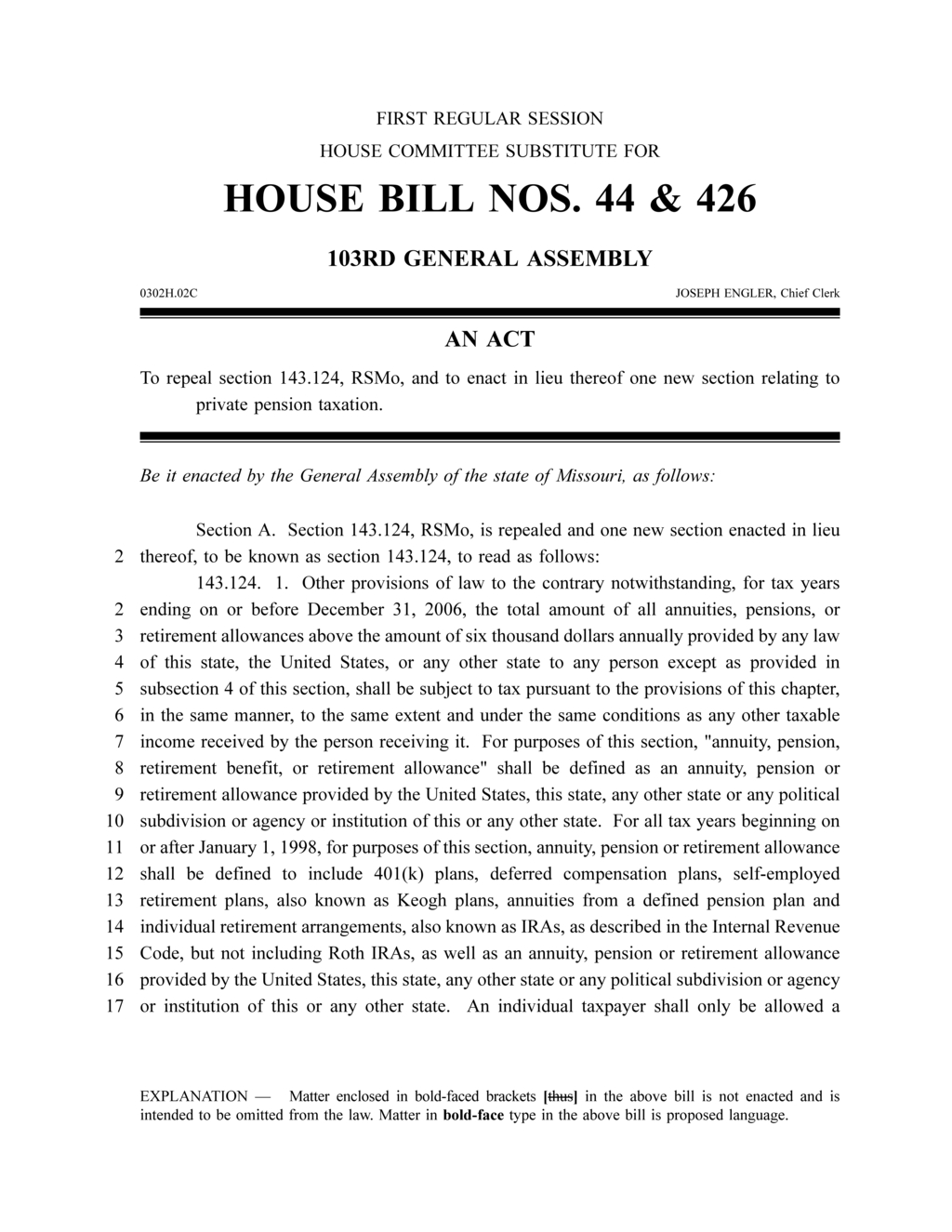 Missouri considers tax exemptions on retirement benefits and Social Security income