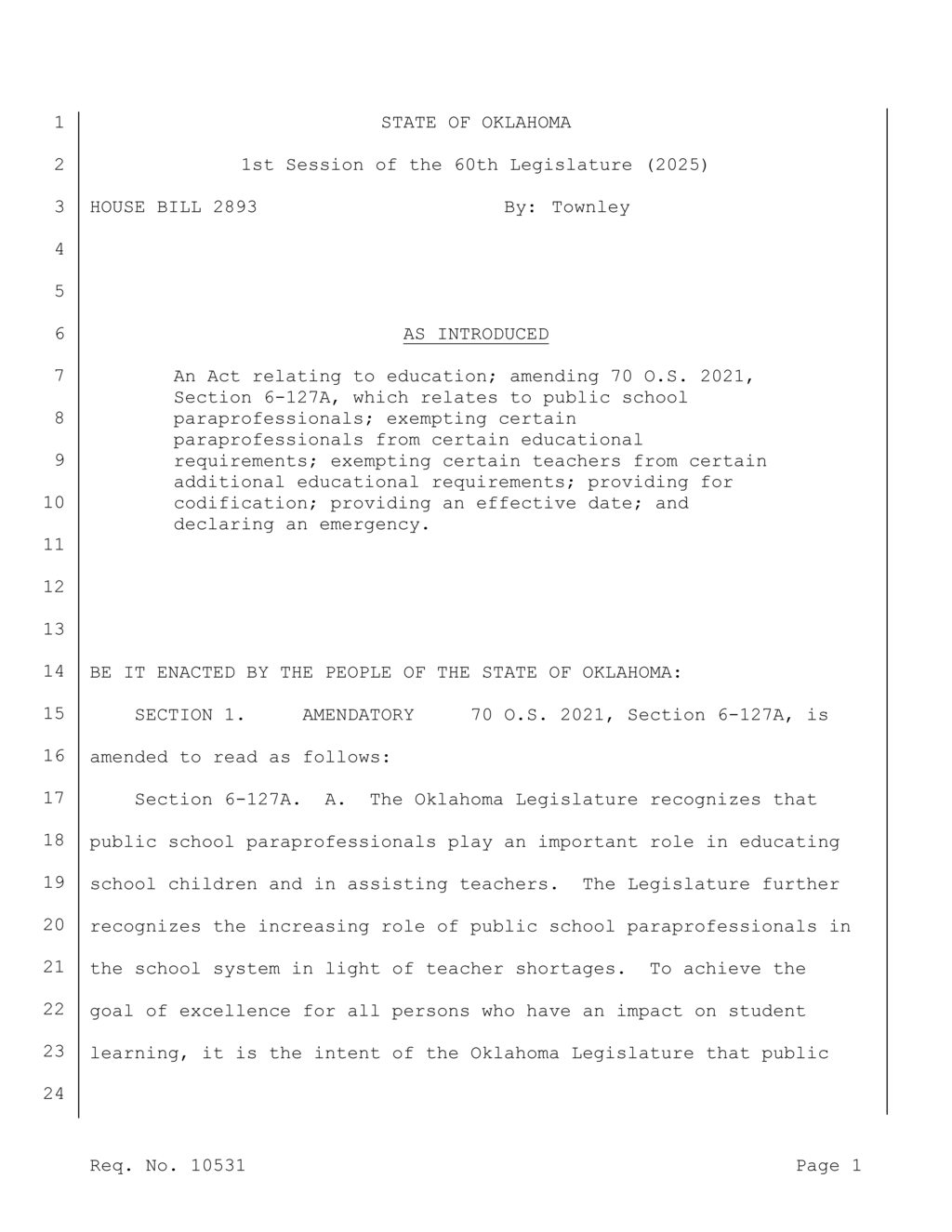 Oklahoma passes law easing education requirements for teaching certificates