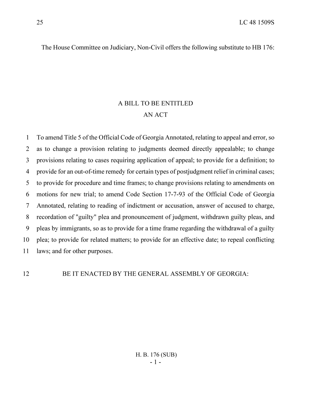 Georgia legislature extends deadline for out-of-time motions in criminal appeals