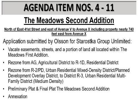 Planning commission approves rezonings, plats and vacations for Meadows Second Addition
