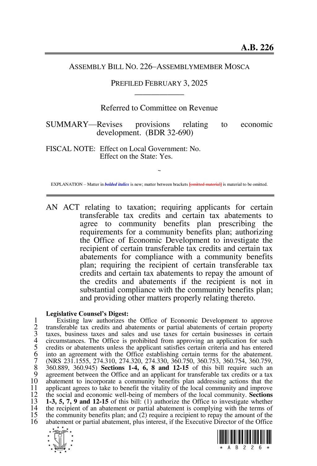 Nevada data center regulations mandate community benefits and local employment commitments