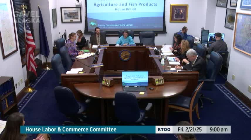 Alaska House Bill 60 aims to boost procurement of locally grown food products