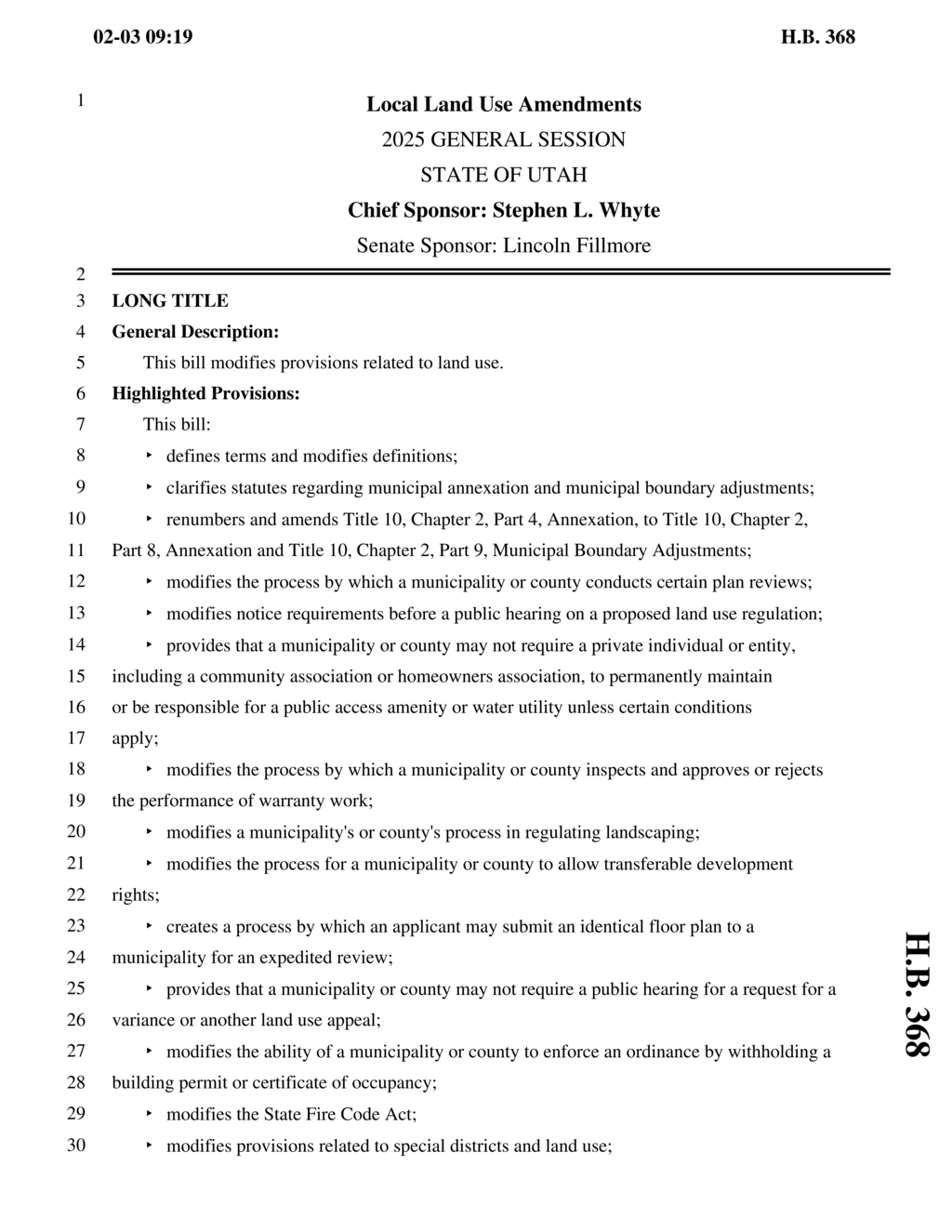 Utah enacts H.B. 368 to streamline construction plan approvals and fees