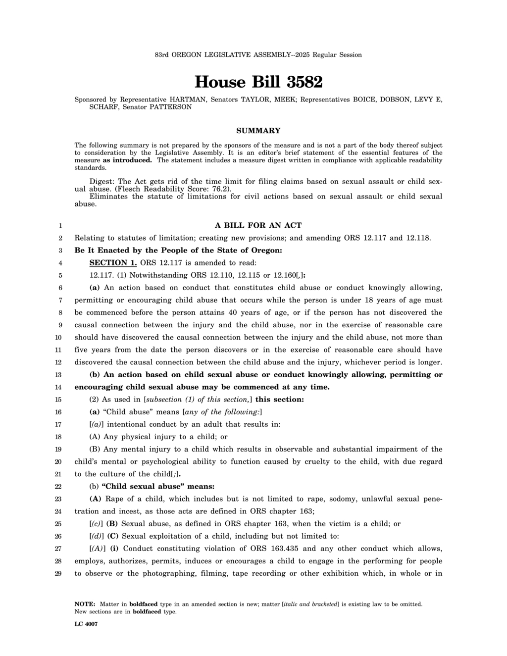 Oregon amends sexual assault laws to eliminate statute of limitations