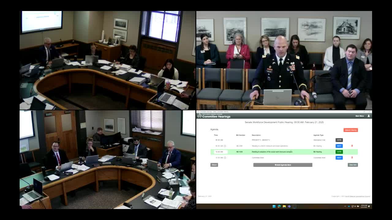 Senate committee gives unanimous do‑pass recommendation to social work licensure compact bill