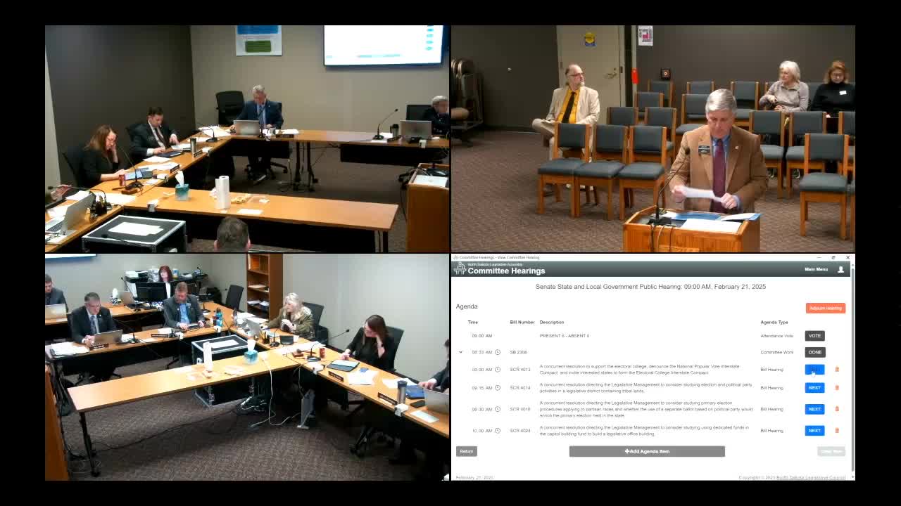 Senate committee backs resolution opposing national popular-vote compact, citing protection for small states