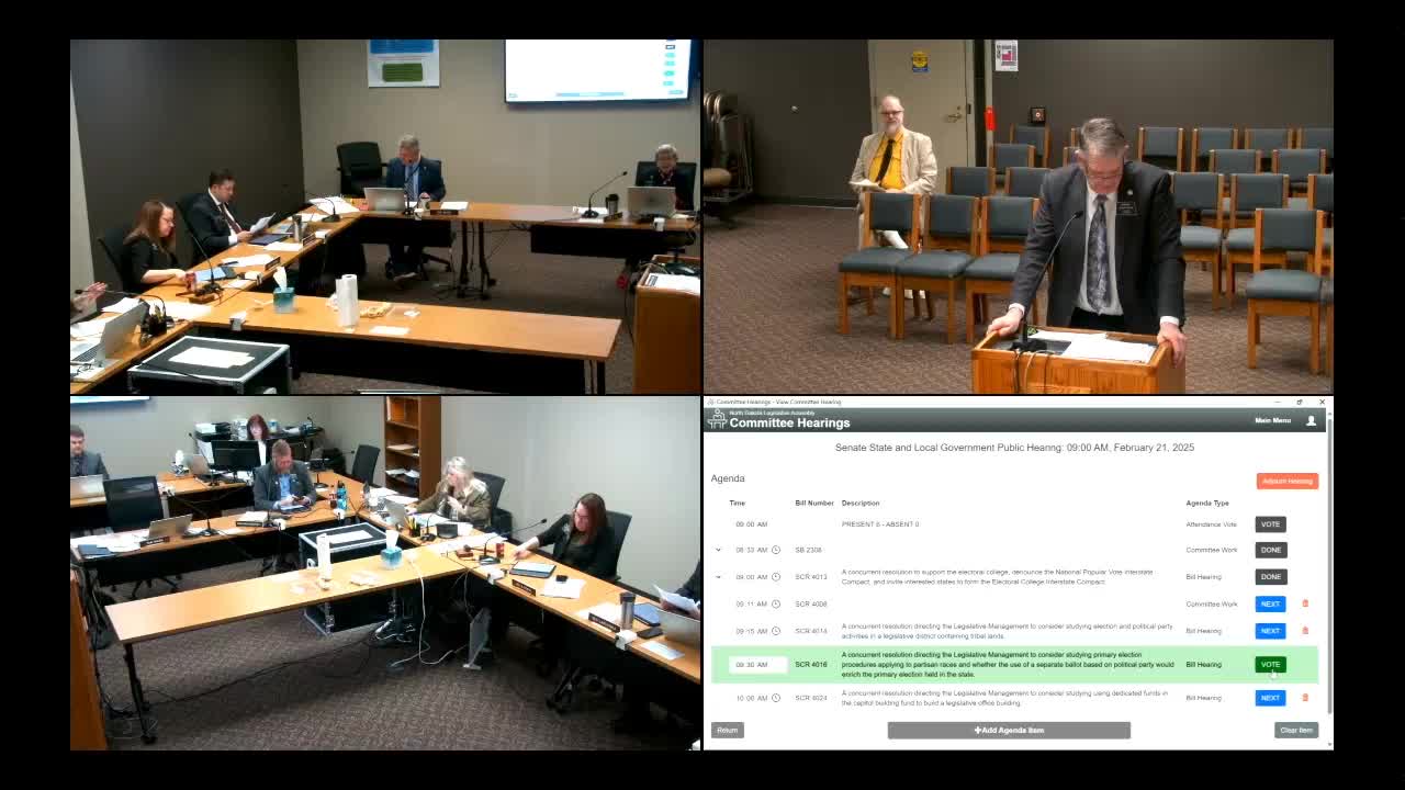 Committee backs study of election and party activity in districts containing reservations after divided testimony