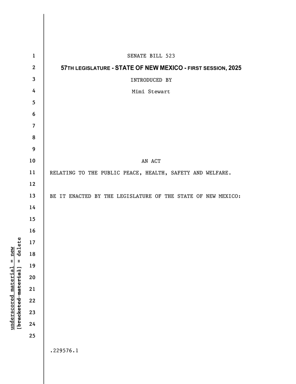 Senator Stewart introduces Senate Bill 523 for public safety in New Mexico