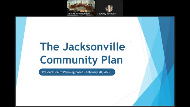 Planning Board approves Jacksonville Community Plan and forwards it to County Council as Master Plan 2030 amendment
