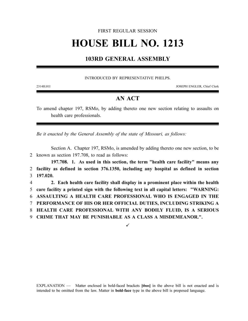 Missouri House passes bill to protect health care professionals from assault