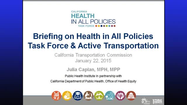 Health in All Policies task force urges state‑level support for active transportation and offers tools for RTP guidelines