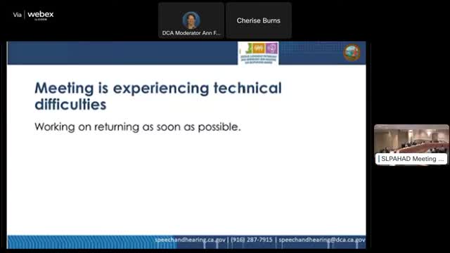 Speech‑language pathology board hears petition to end probation for Arturo Avina; decision submitted for later mailing