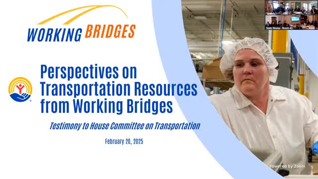 United Way’s Working Bridges tells House transportation committee short-term, workplace-centered strategies help keep low-income workers employed