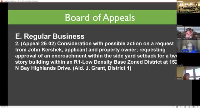 Board denies encroachment request for 16x16 addition in Bay Highlands