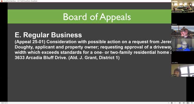 Green Bay Zoning Board denies variance request for driveway at 3633 Arcadia Lough Drive