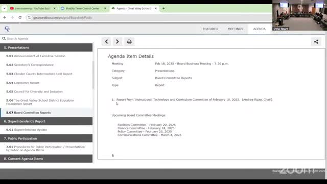 Instructional committee discusses homework balance and plans for required personal-finance course