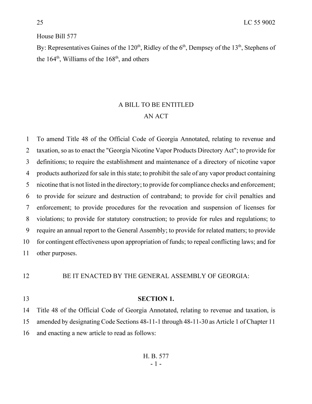Georgia implements new penalties for nicotine vapor product violations