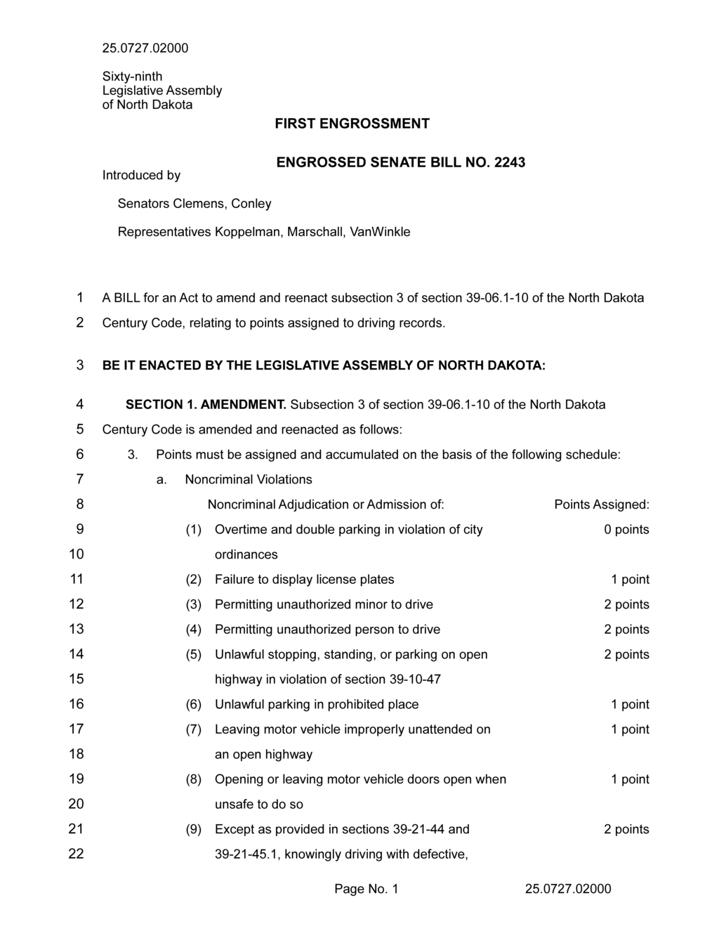 Legislative Assembly proposes new traffic violation point system