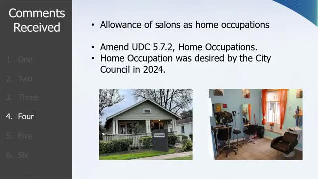 Council weighs allowing single‑chair salons and similar small home occupations