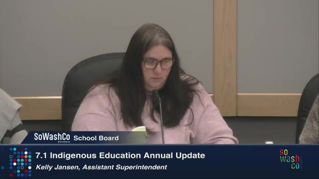 South Washington County Schools reports on Indigenous education, cites state aid and NAIPAC approval