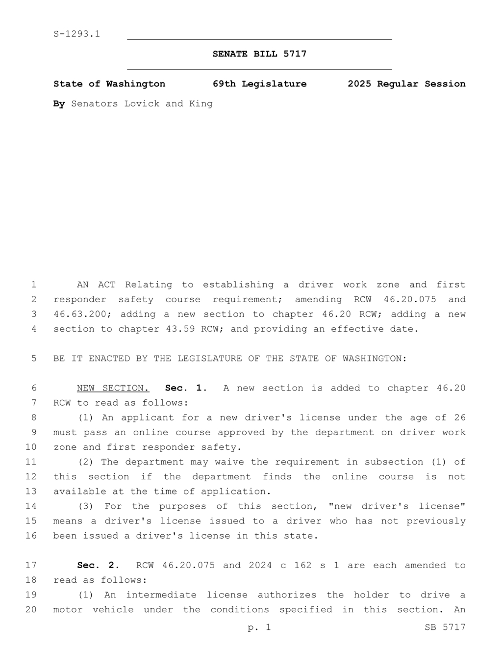 New intermediate license requirements set for young drivers in Washington