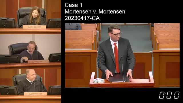 Counsel Justin James argues land dispute case for Mortensen family in court