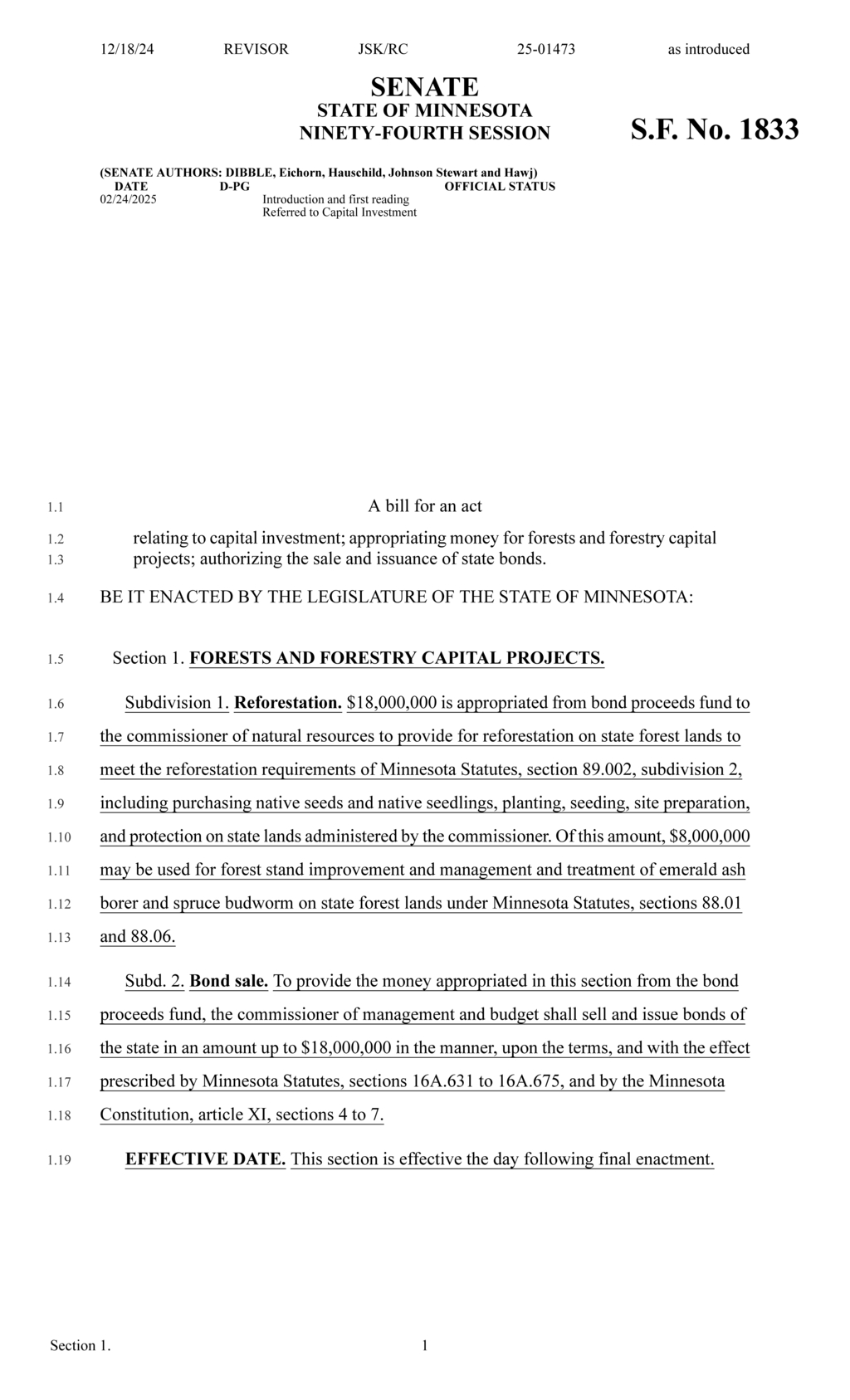 Minnesota Legislature authorizes $18M for reforestation and forest management projects