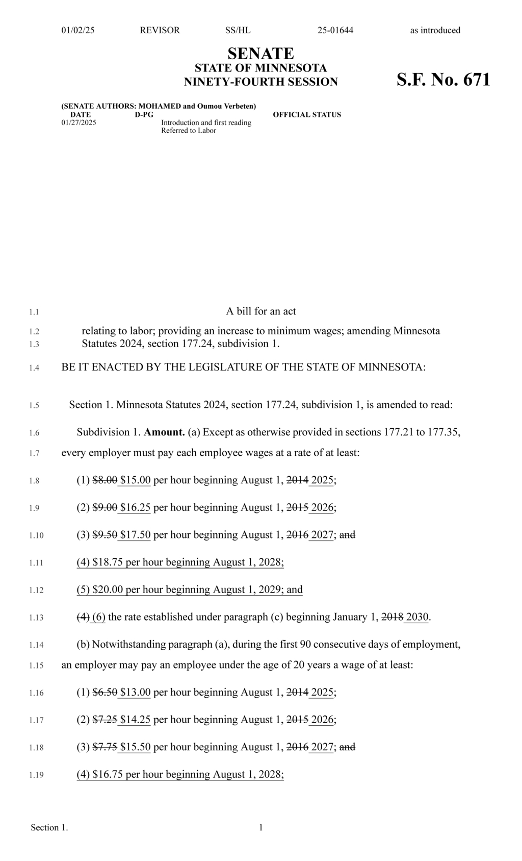 Minnesota Legislature proposes significant minimum wage increases for 2025 and beyond