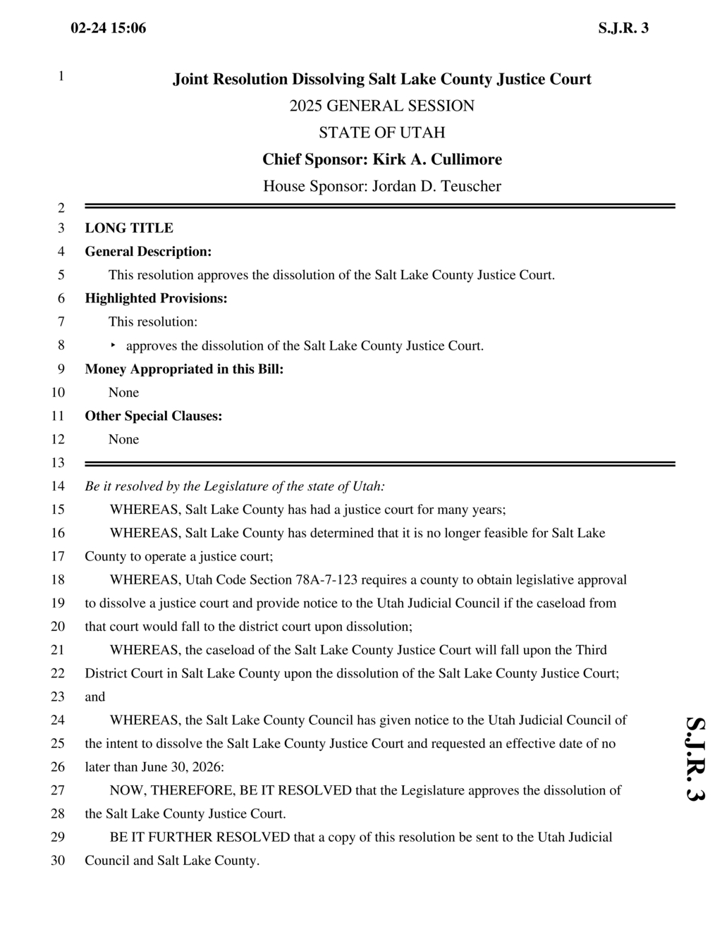 Utah Legislature approves dissolution of Salt Lake County Justice Court